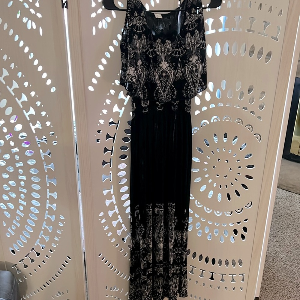 Maxi Black Silk Summer Dress